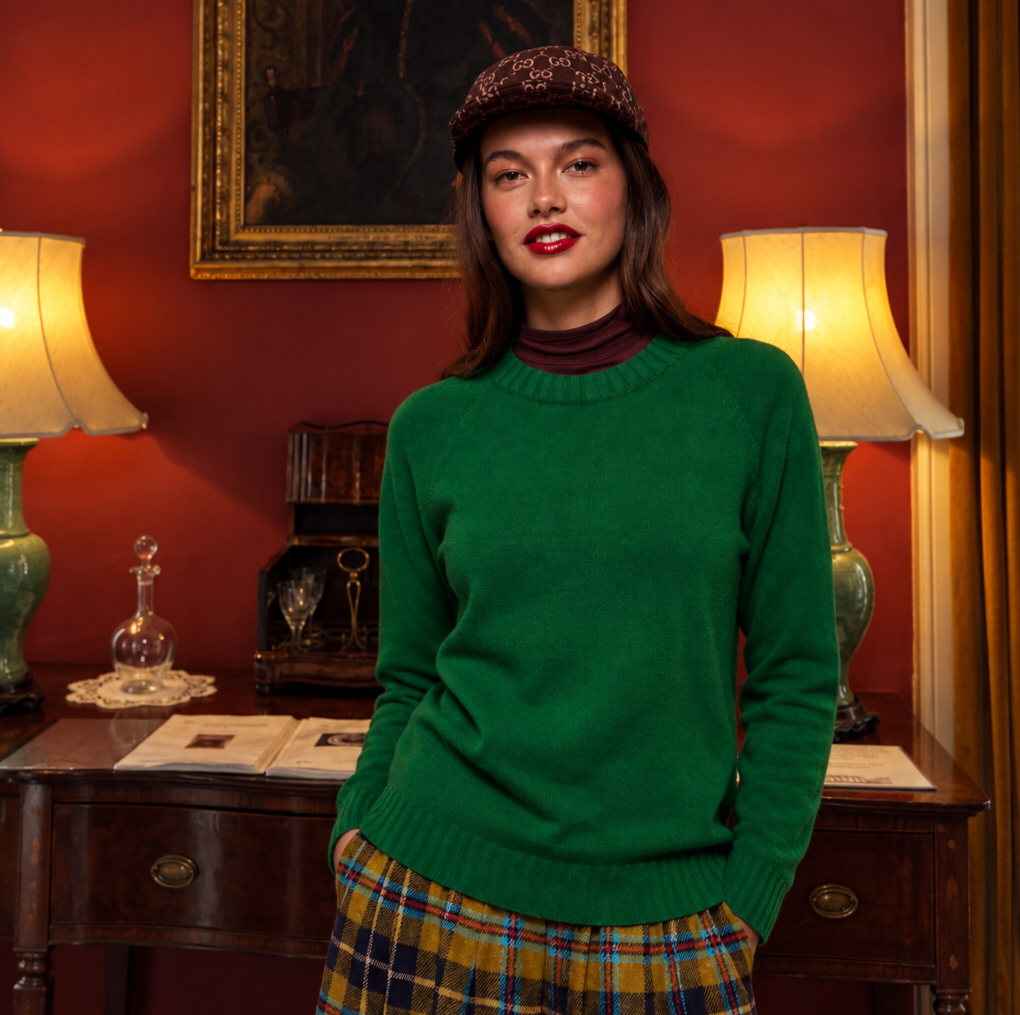 Made In England "Taylor Swift Green" Lambswool Jumper
