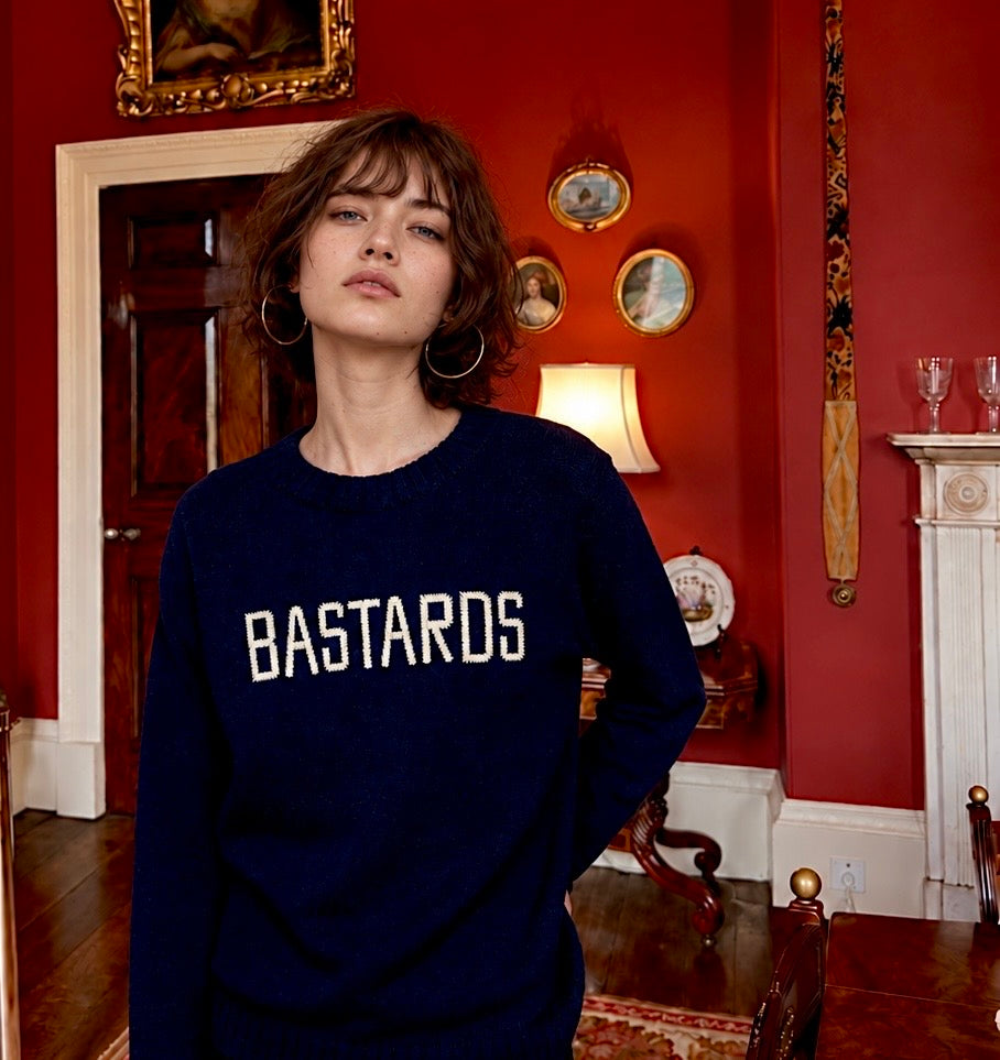 Made-in-England "Bastards" Embroidered Jumper
