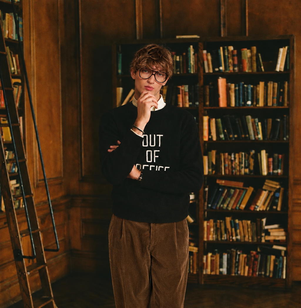 Made-in-England "Out of Office" Embroidered Jumper
