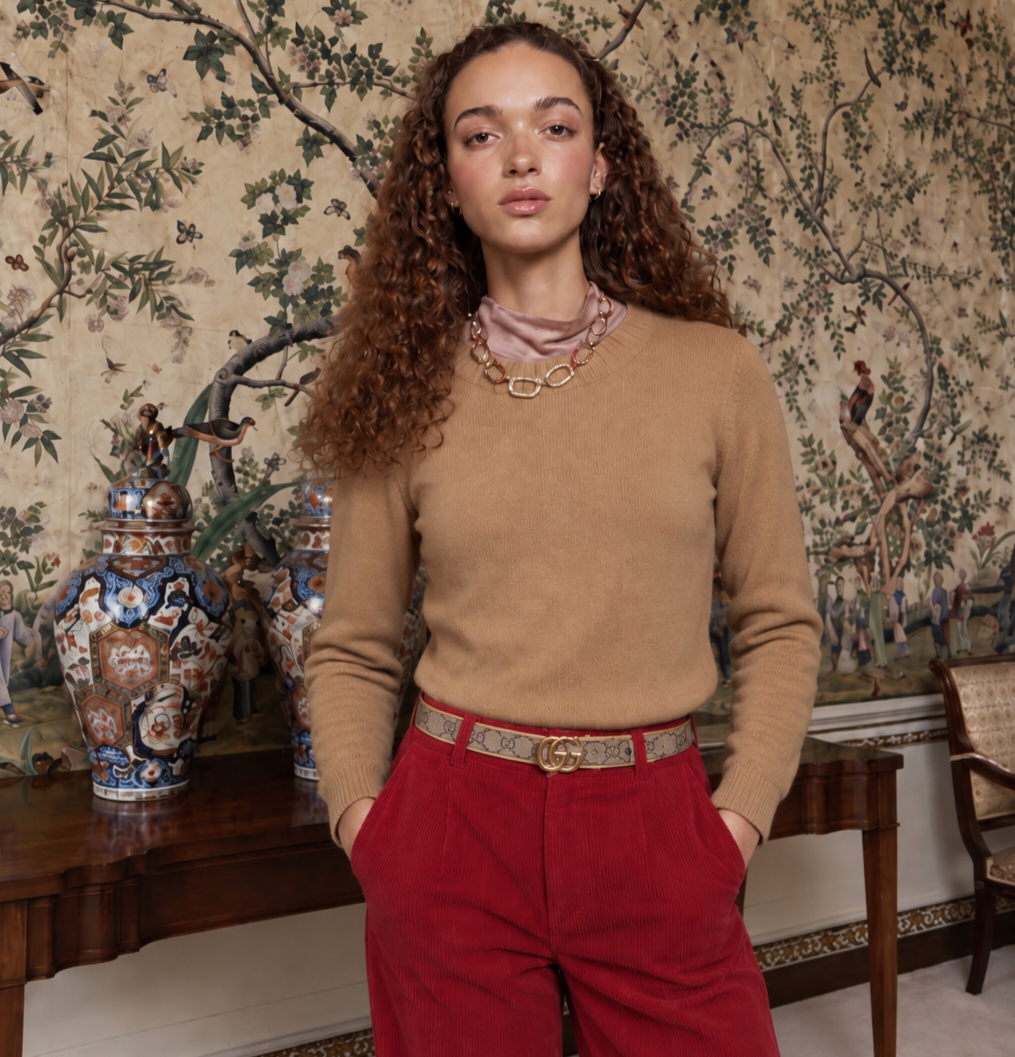 Made In England "Camel" Lambswool Jumper