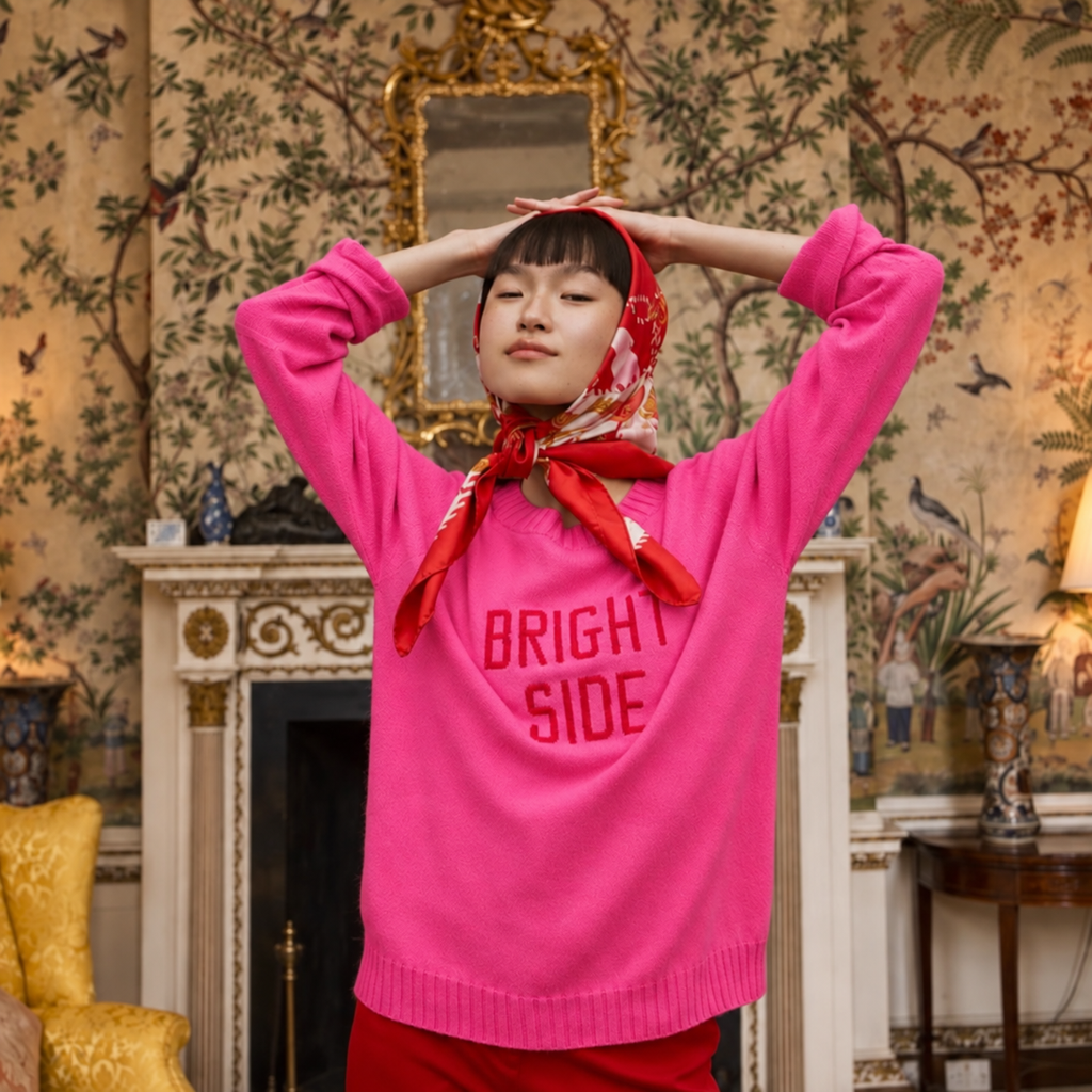 Made-in-England "Bright Side" Embroidered Jumper