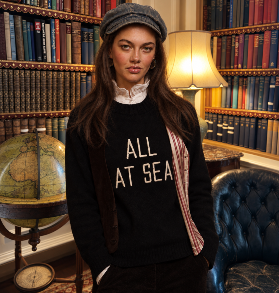 Made-in-England "All at Sea" Embroidered Jumper
