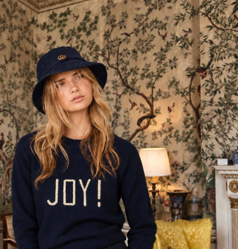 Made-in-England "Joy!" Embroidered Jumper