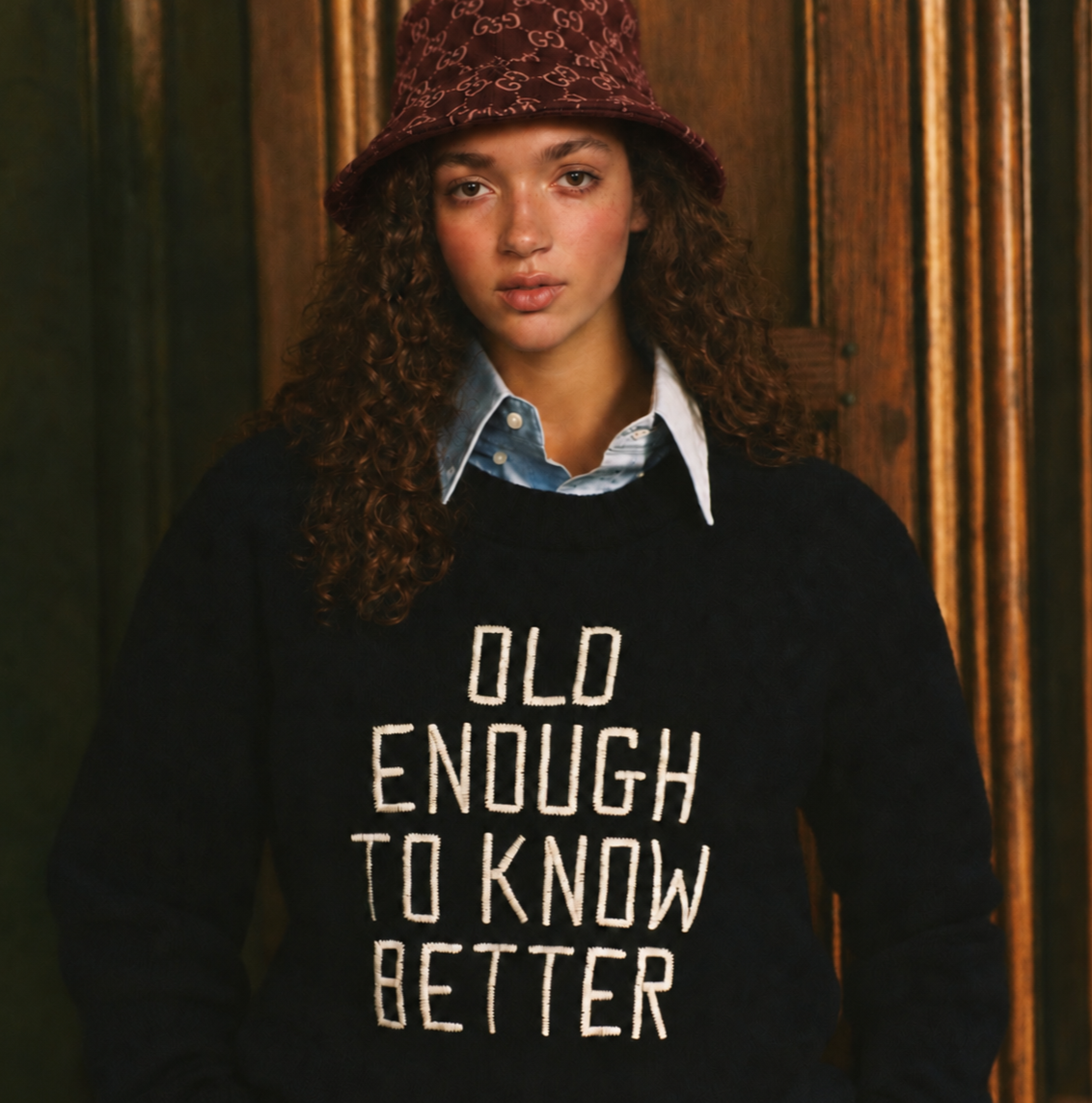 Made-in-England "Old Enough To Know Better" Embroidered Jumper