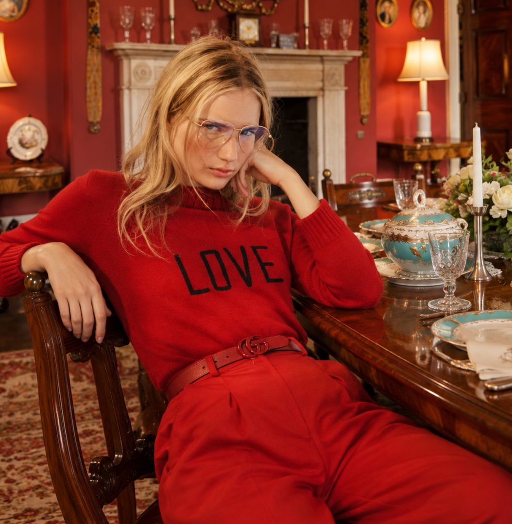 Made-in-England "Love" Embroidered Jumper