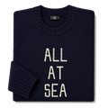 Made-in-England "All at Sea" Embroidered Jumper in Navy, folded