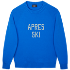 Made-in-England "Apres Ski" Embroidered Jumper Bright Blue/Ivory Archive Edit in Bright Blue