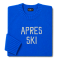 Made-in-England "Apres Ski" Embroidered Jumper Bright Blue/Ivory Archive Edit in Bright Blue