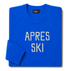 Made-in-England "Apres Ski" Embroidered Jumper Bright Blue/Ivory Archive Edit in Bright Blue