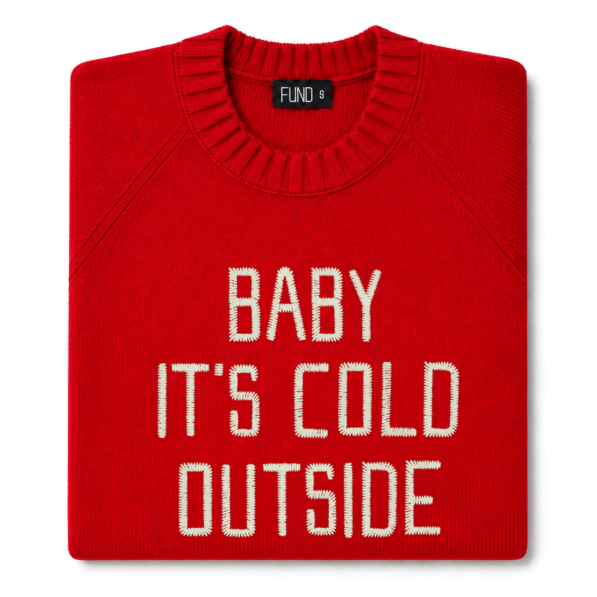 Made-in-England "Baby It's Cold Outside" Embroidered Christmas Jumper