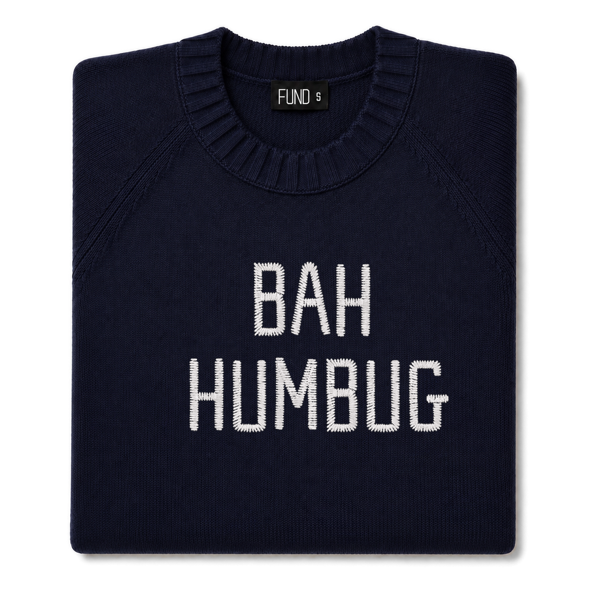Made-in-England "Bah Humbug" Embroidered Christmas Jumper