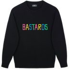 Made-in-England "Bastards" Embroidered Jumper Black/Multi Archive Edit in Black