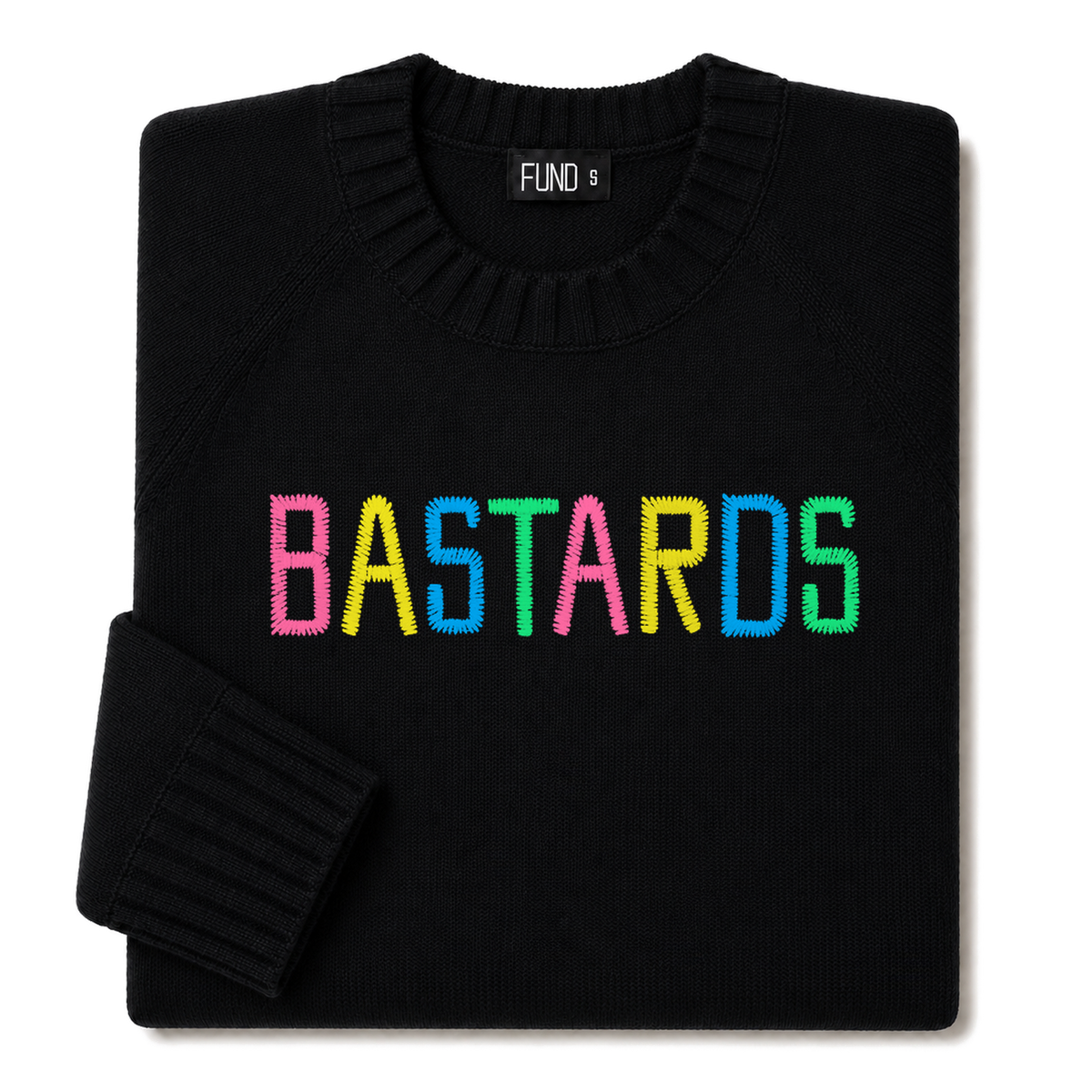bastards-embroidered-jumper-black-multi-archive-edit folded
