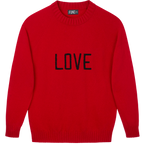 Made-in-England "Love" Embroidered Jumper in Red