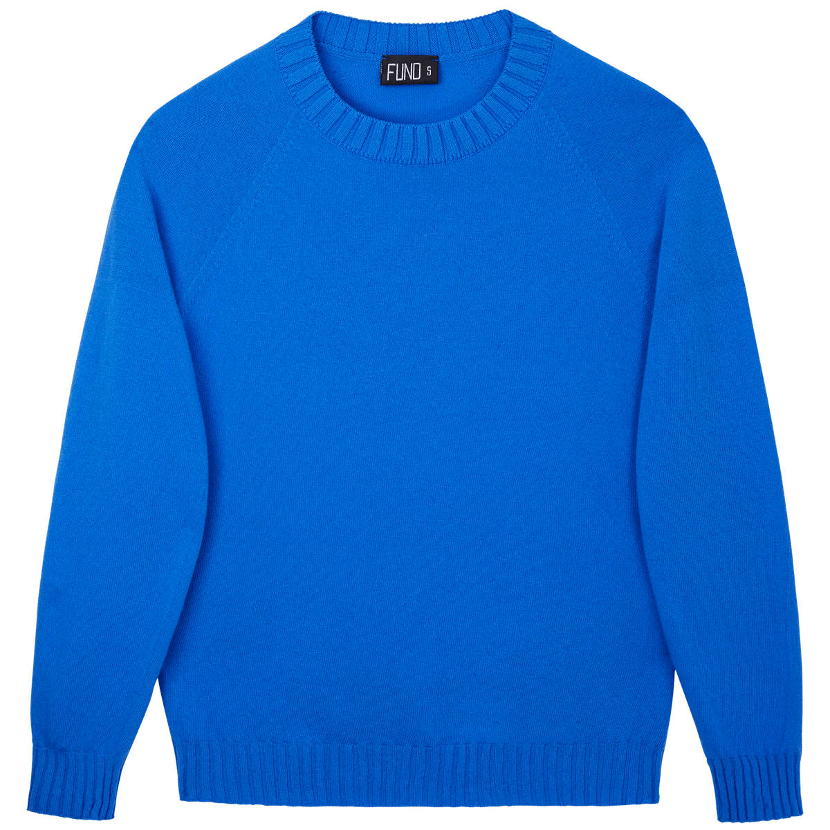 Made-in-England "Off Piste" Embroidered Christmas Jumper in Bright Blue