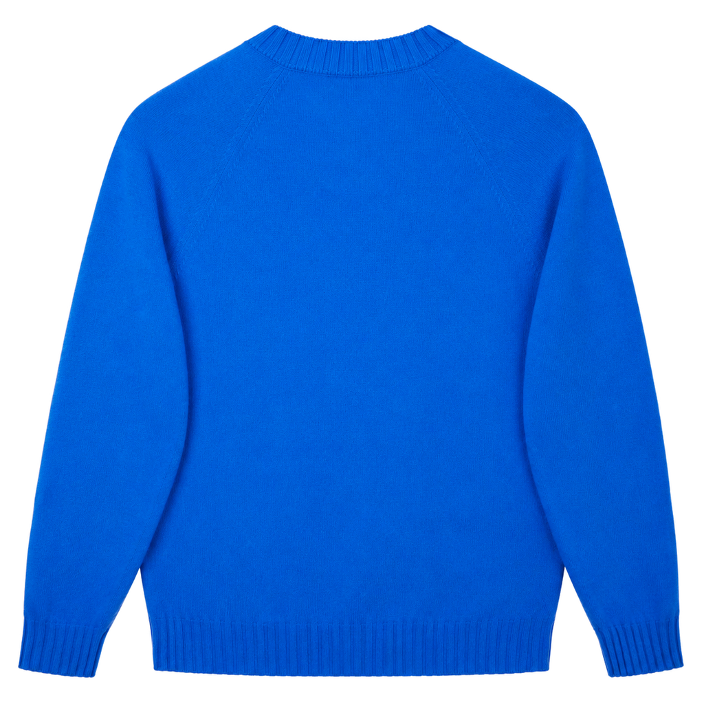 Made-in-England "Apres Ski" Embroidered Jumper Bright Blue/Ivory Archive Edit