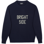 Made-in-England "Bright Side" Embroidered Jumper Navy/Ivory in Navy
