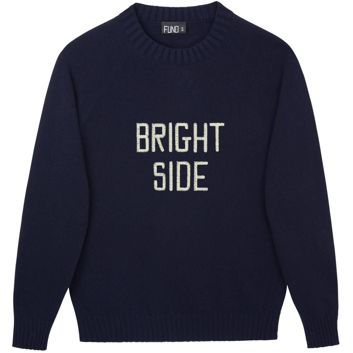 Made-in-England "Bright Side" Embroidered Jumper Navy/Ivory in Navy