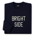Made-in-England "Bright Side" Embroidered Jumper Navy/Ivory in Navy