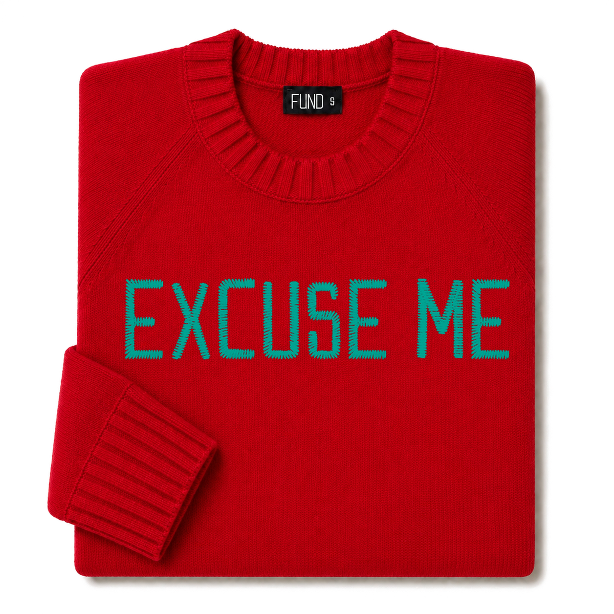 excuse-me-embroidered-jumper-red-turquoise-archive-edit folded