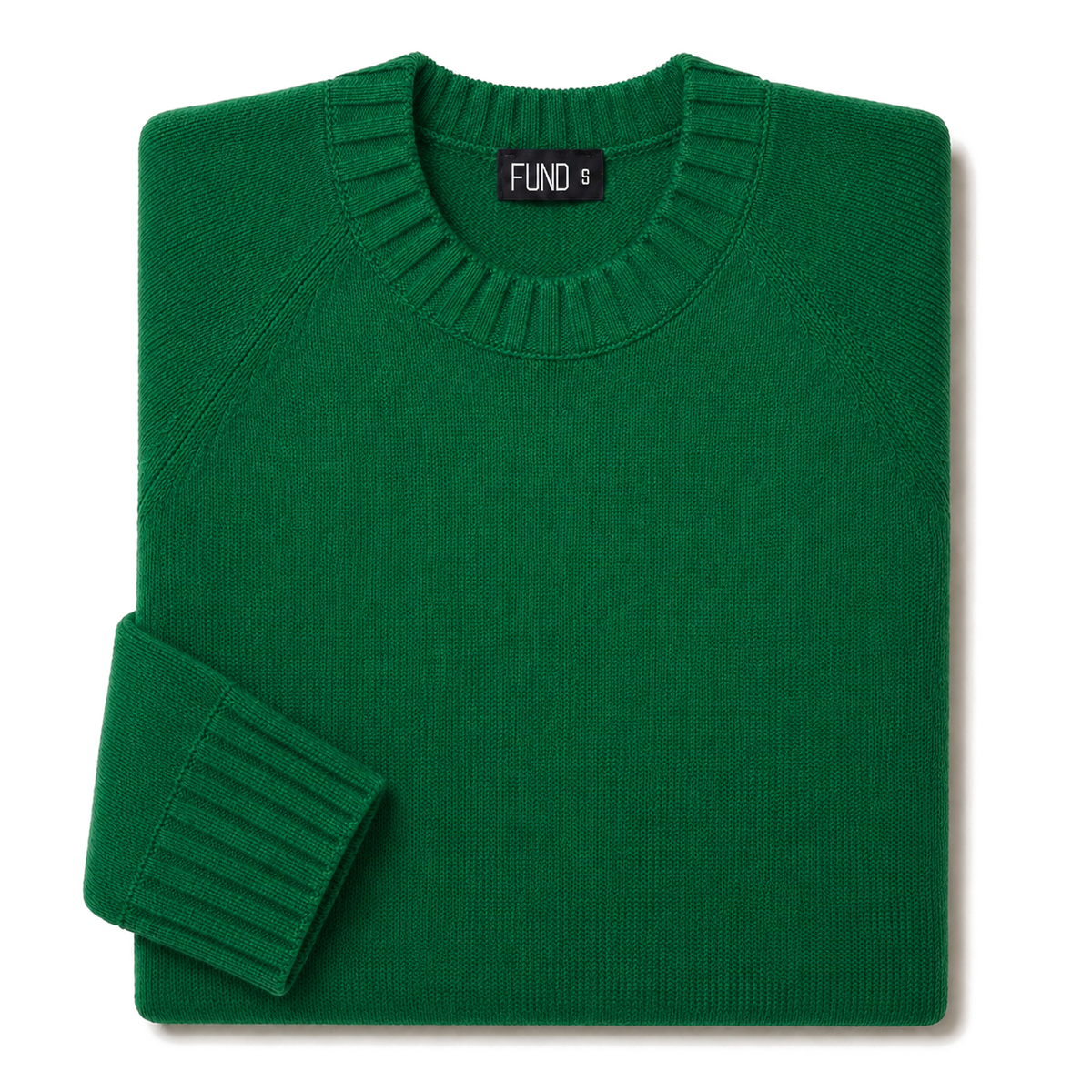 Made-in-England "Utter Nonsense" Embroidered Jumper LIMITED EDITION in Green, folded