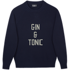 Made-in-England "Gin and Tonic" Embroidered Jumper Navy/Ivory
