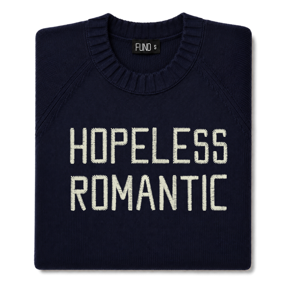 Made-in-England "Hopeless Romantic" Embroidered Jumper