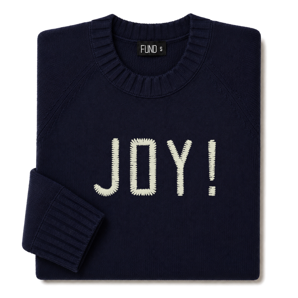 Made-in-England "Joy!" Embroidered Jumper
