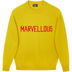 Made-in-England "Marvellous" Embroidered Jumper Yellow/Red Archive Edit in Yellow