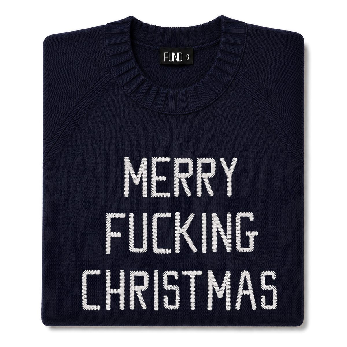 Made-in-England "Merry Fucking Christmas" Embroidered Jumper