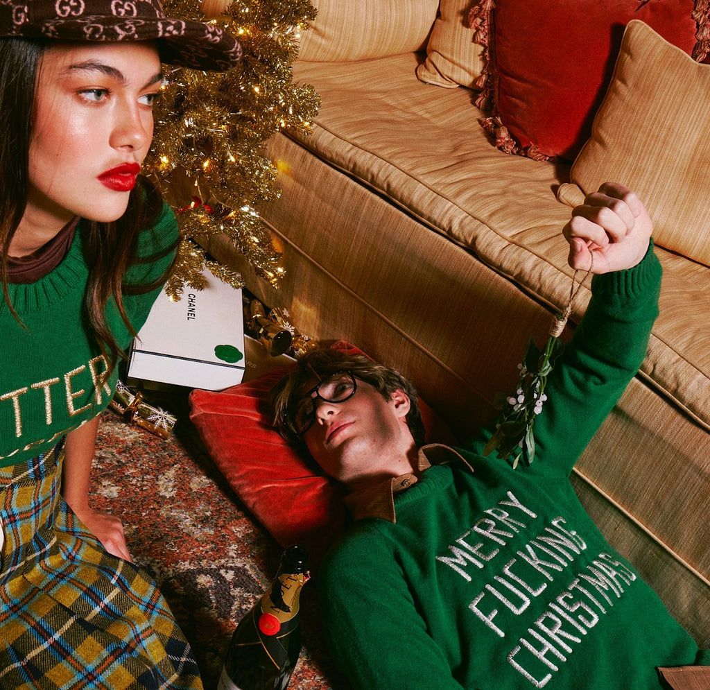 Made-in-England "Merry Fucking Christmas" Embroidered Jumper