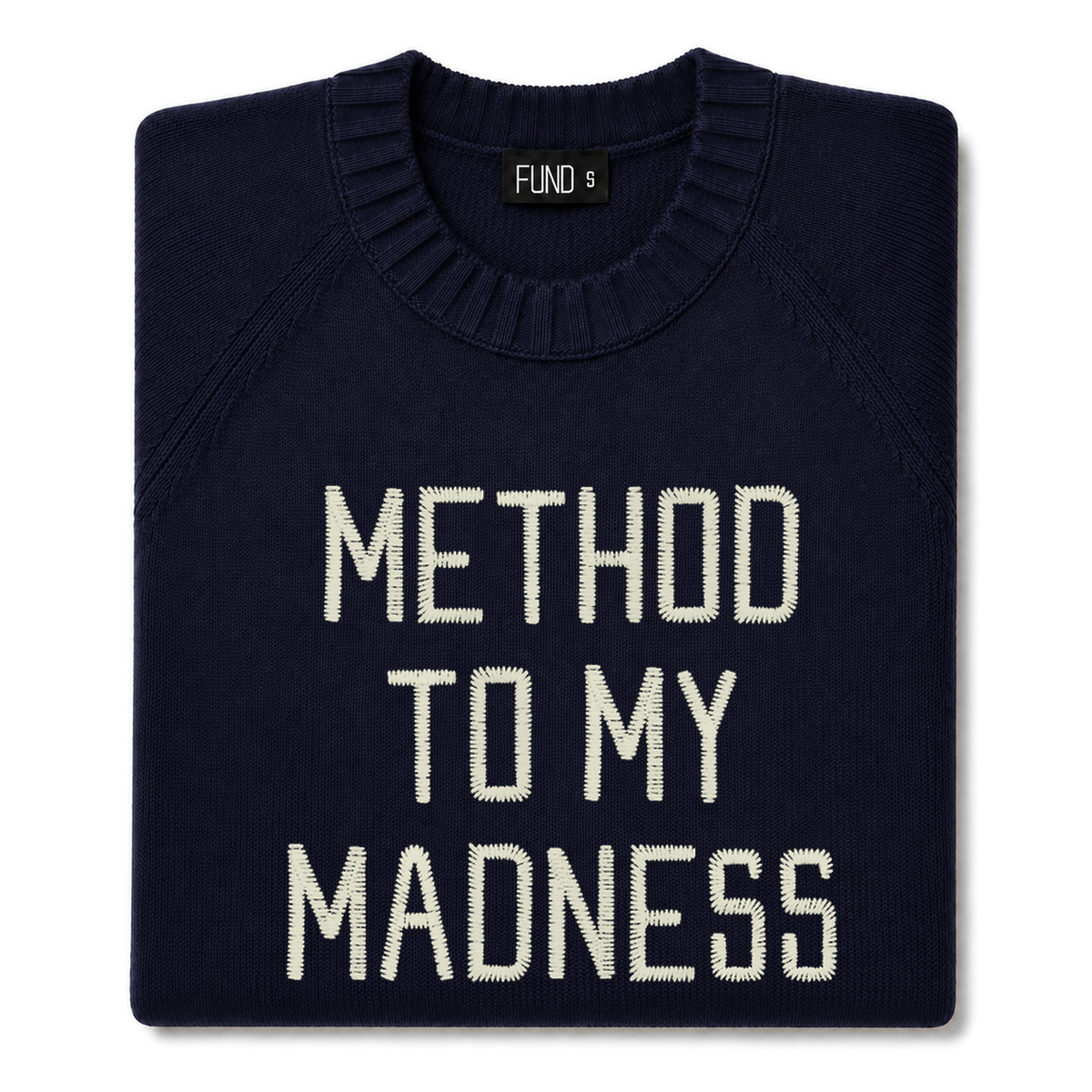 Made-in-England "Method to my Madness" Embroidered Jumper