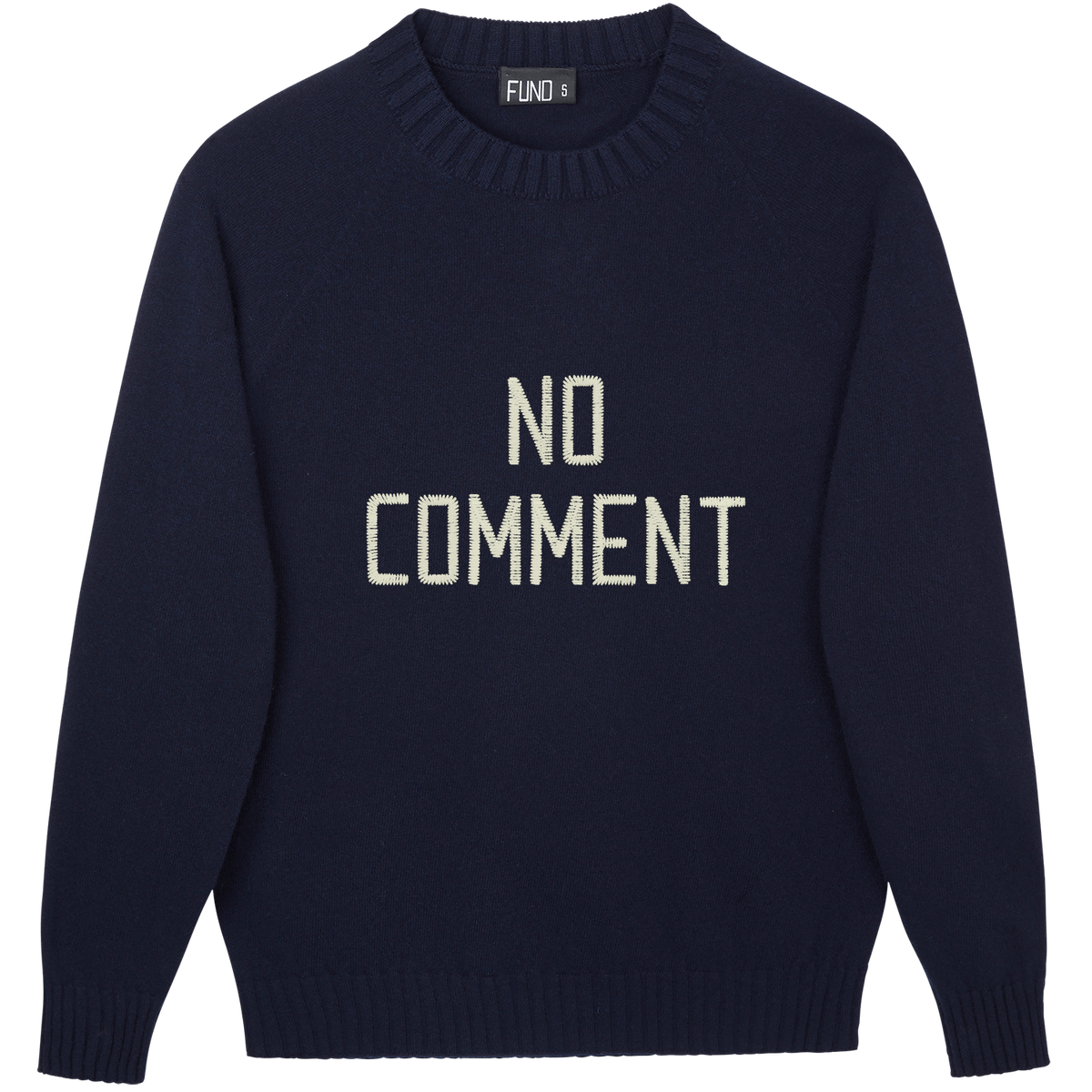 Made-in-England "No Comment" Embroidered Jumper