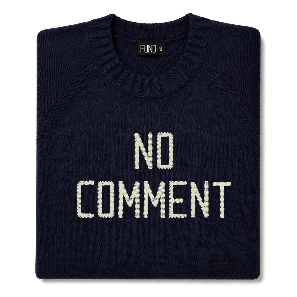 Made-in-England "No Comment" Embroidered Jumper