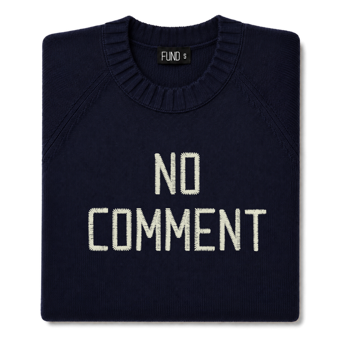 Made-in-England "No Comment" Embroidered Jumper