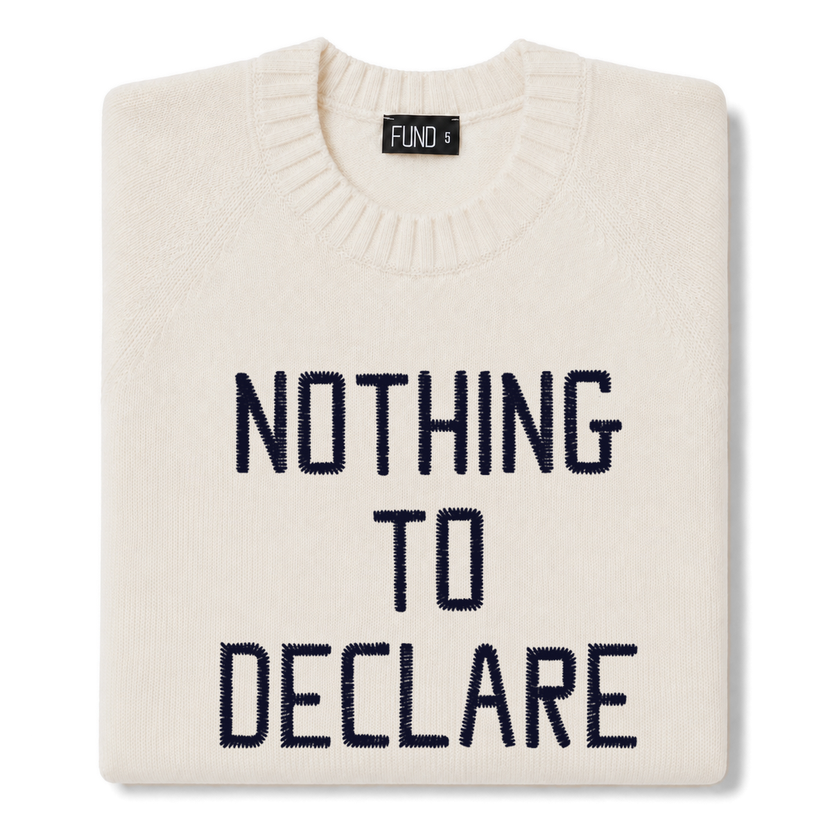 Made-in-England "Nothing to Declare" Embroidered Jumper