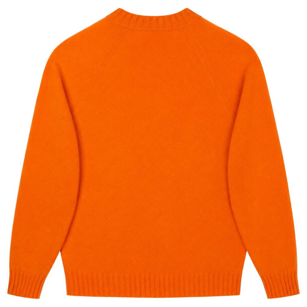 Made-in-England "Utter Nonsense" Embroidered Jumper Orange/Navy Archive Edit