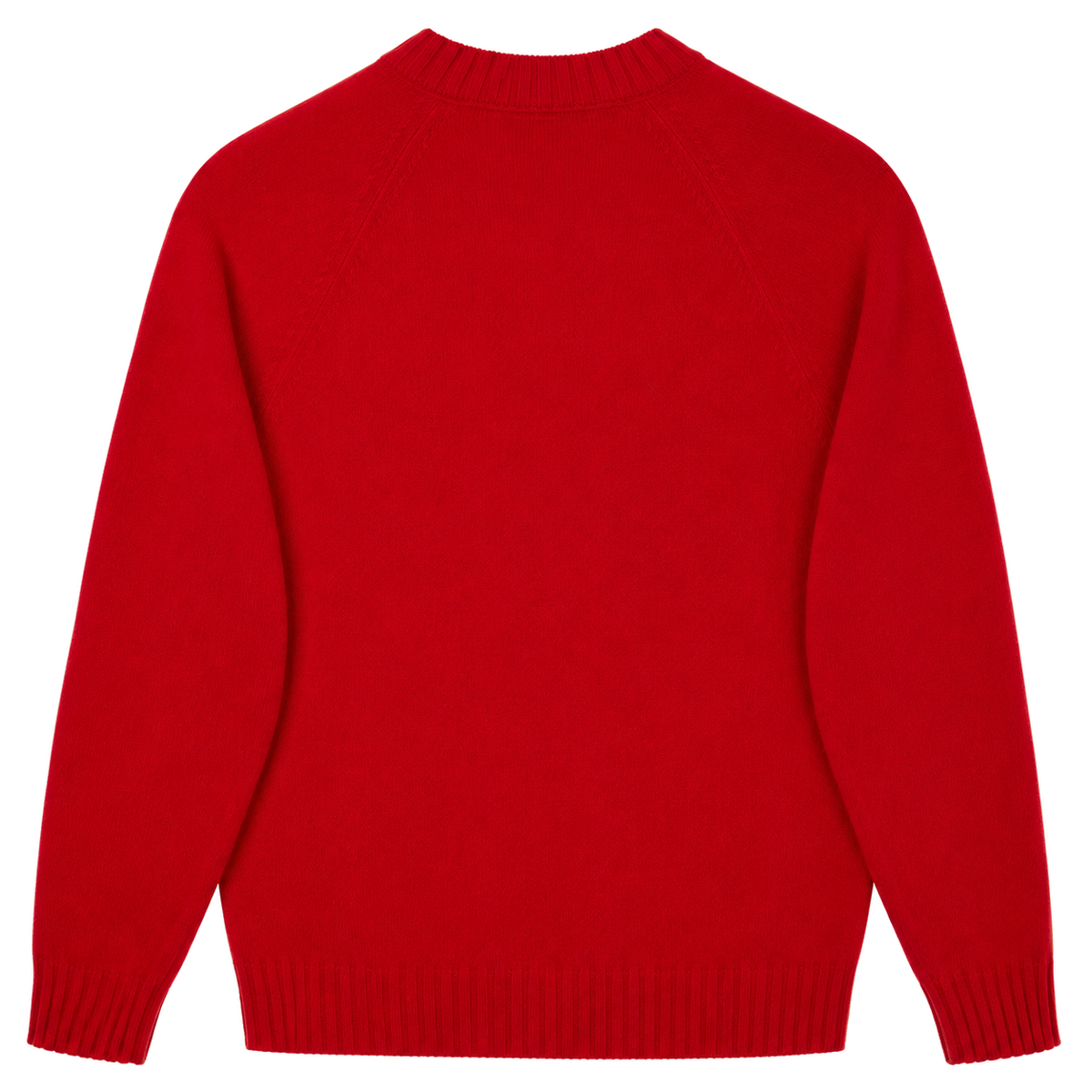 Made-in-England "Love" Embroidered Jumper in Red, back