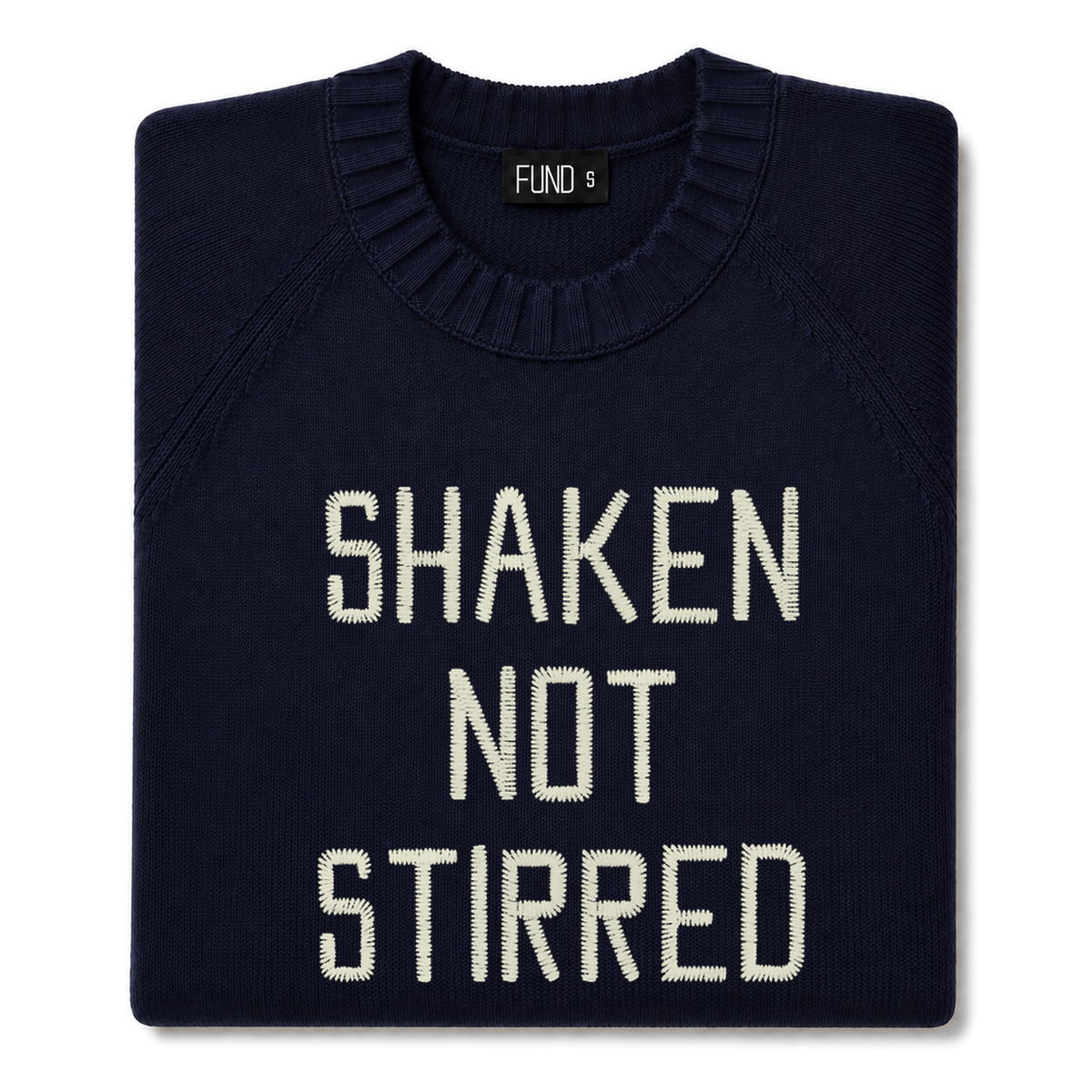 Made-in-England "Shaken Not Stirred" Embroidered Jumper