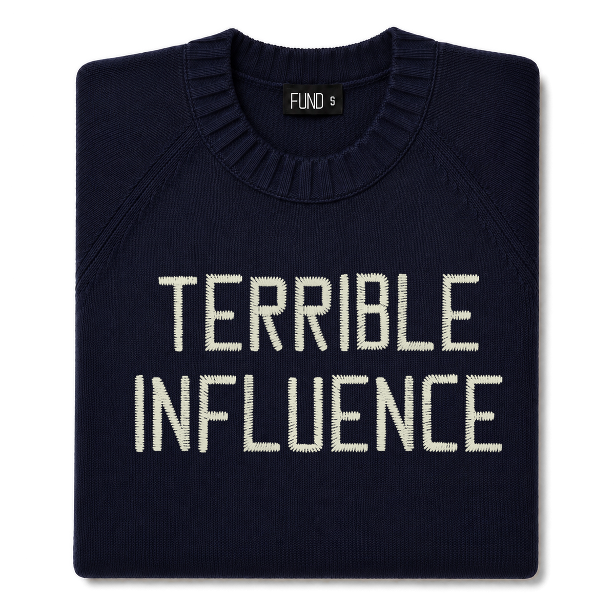 Made-in-England "Terrible Influence" Embroidered Jumper