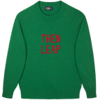 Made-in-England "Then Leap" Embroidered Jumper Green/Red Archive Edit in Green