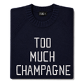 Made-in-England "Too Much Champagne" Embroidered Christmas Jumper