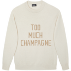Made-in-England "Too Much Champagne" Embroidered Jumper Ivory/Gold Archive Edit in Ivory