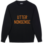 Made-in-England "Utter Nonsense" Embroidered Jumper Black/Orange Archive Edit in Black