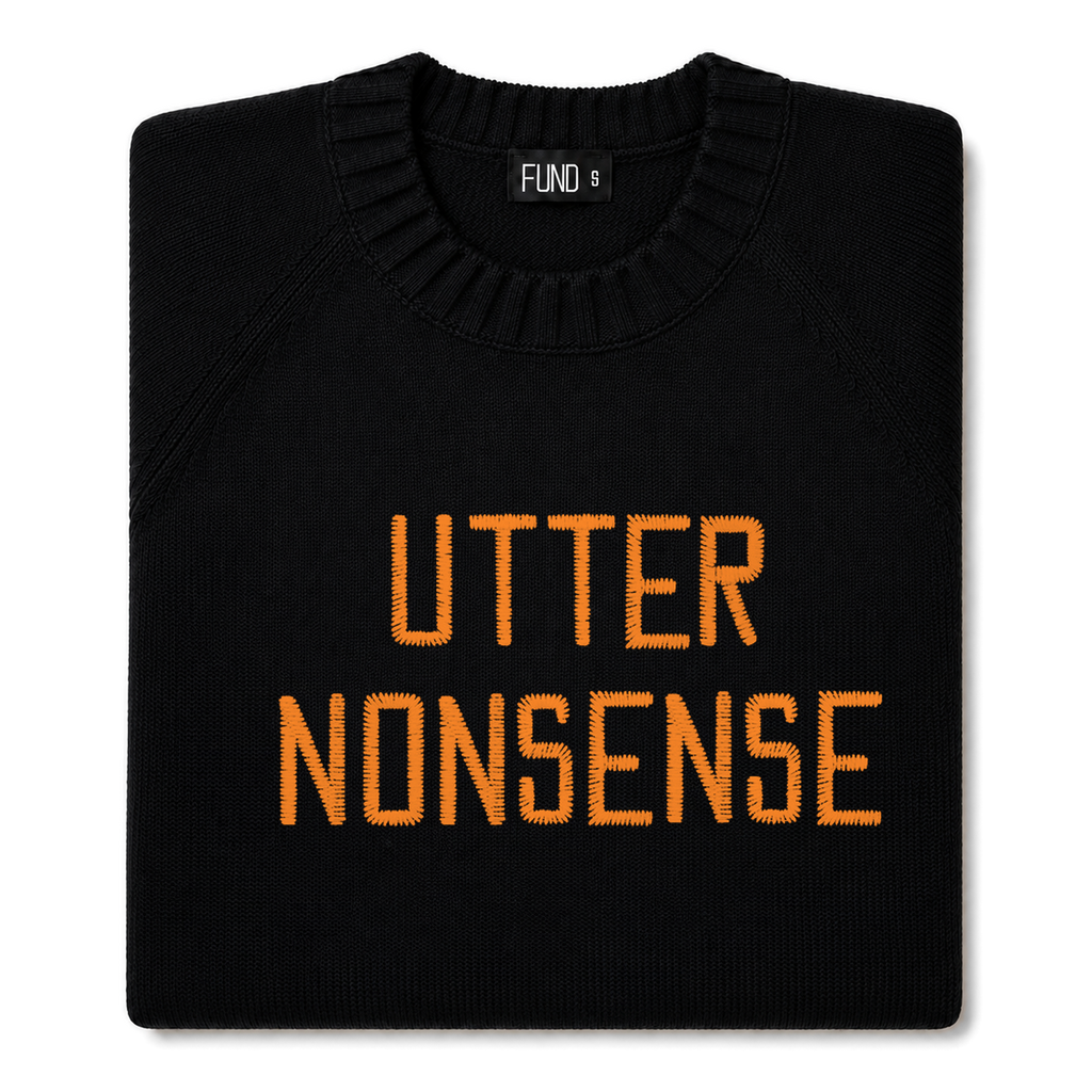 utter-nonsense-embroidered-jumper-black-orange-archive-edit folded
