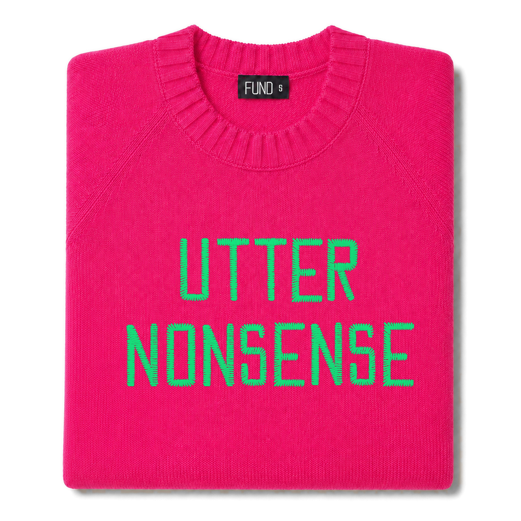 utter-nonsense-embroidered-jumper-bright-pink-green-archive-edit folded