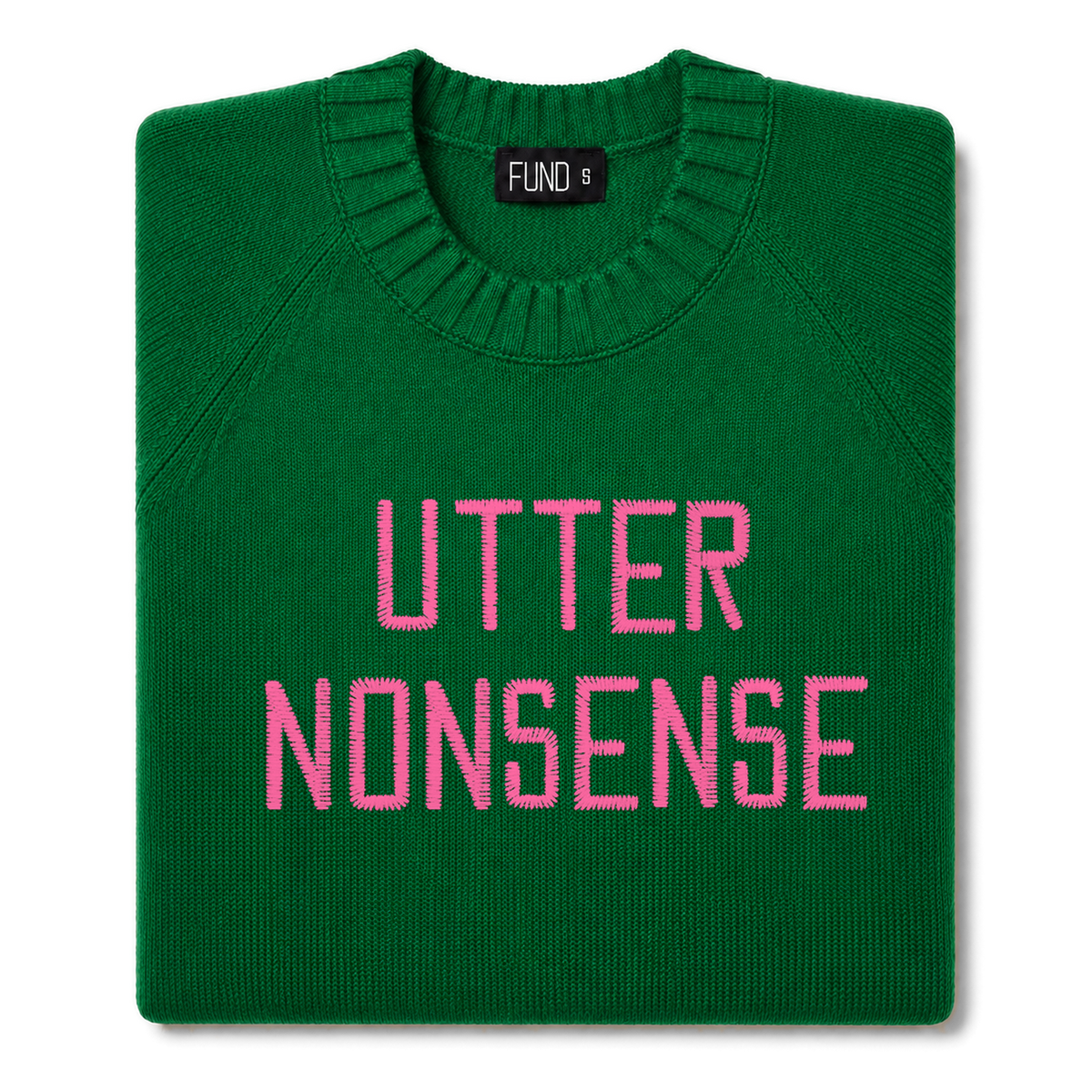 Made-in-England "Utter Nonsense" Embroidered Jumper