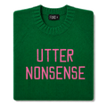 utter-nonsense-embroidered-jumper-green-bright-pink-archive-edit folded