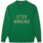 Made-in-England "Utter Nonsense" Embroidered Jumper Green/Gold Archive Edit in Green