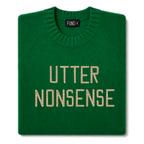 utter-nonsense-embroidered-jumper-green-gold-archive-edit folded